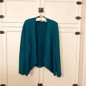 Chicos Teal Open Front Cardigan- 2